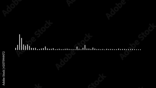 Digital audio waveform spectrum music equalizer, Sound wave animation. Sound motion graphic. Music Sound wave animation Black background, Abstract wave motion equalizer. 4k