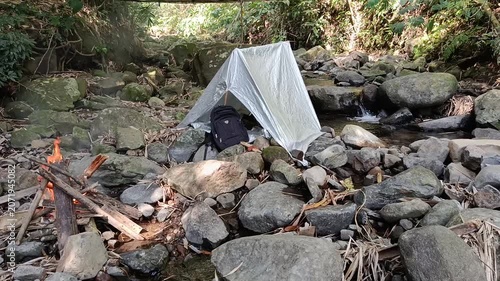 Camping Tent in Nature During a Sunny Day Outdoor Adventure