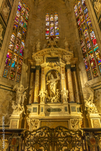 Altar of San Giovanni Buono. Milan Cathedral (Duomo di Milano) interior. Milan, Lombardy, Italy.