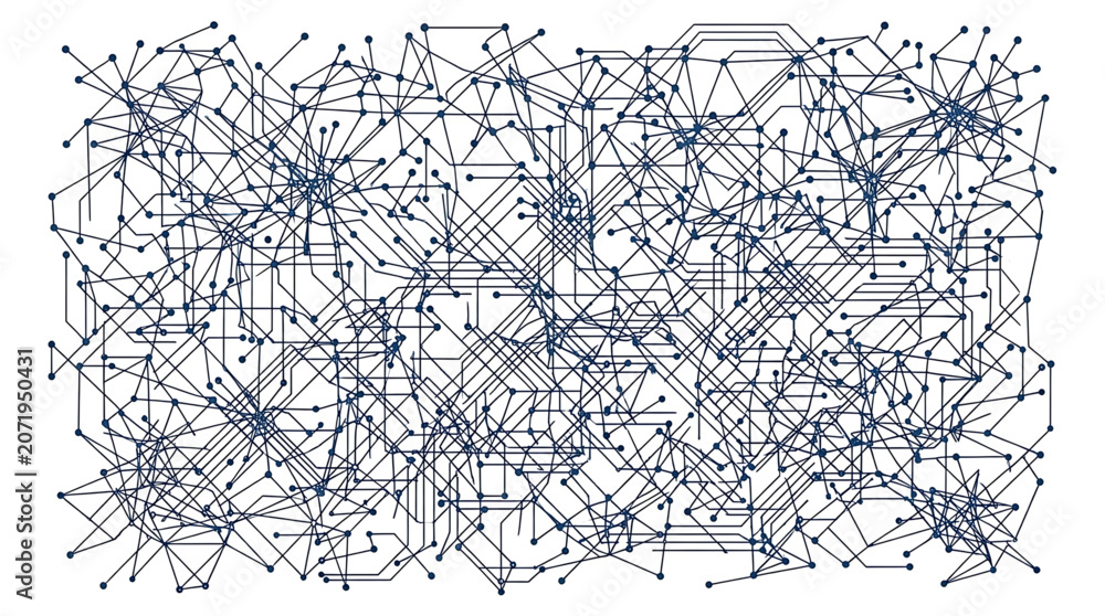 Obraz premium Abstract network connection background with dots and lines, digital technology concept, data communication