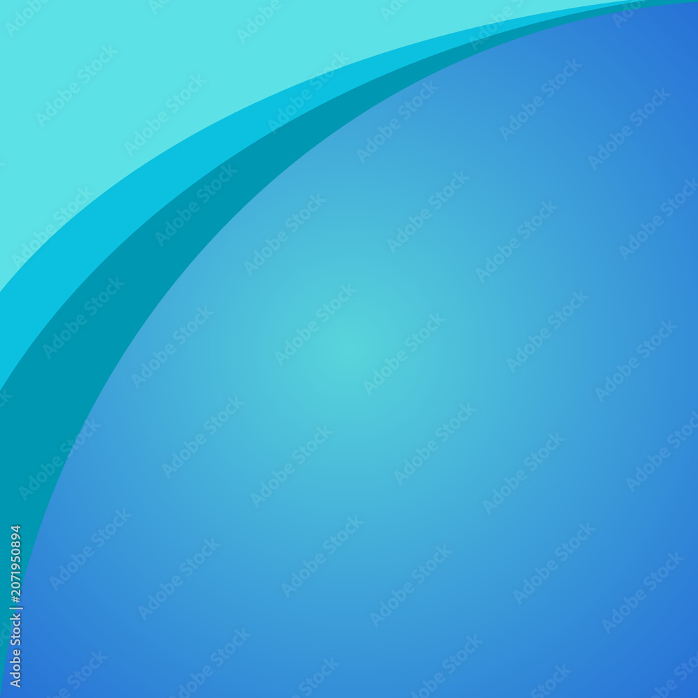 Obraz premium Abstract blue and turquoise gradient background with elegant curved lines and copy space.