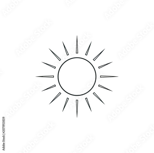 Simple black and white sun graphic