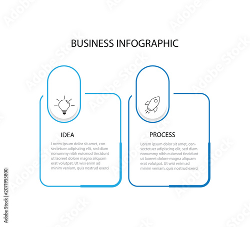 presentation graph. Business concept with 2 options, vector illustration. Vector flat template circle infographics. 