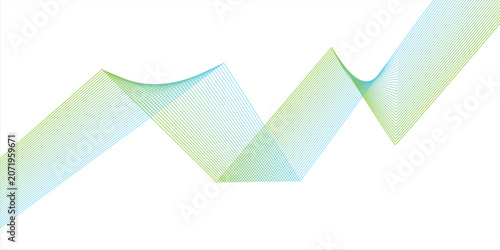 Abstract Blue Green Wave Lines Background For Modern Business Technology And Branding