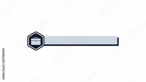 Animated Business Briefcase Lower Third Banner with Hexagon Icon Transparent Background
