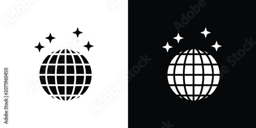 Disco ball icon design simple and modern concept templates