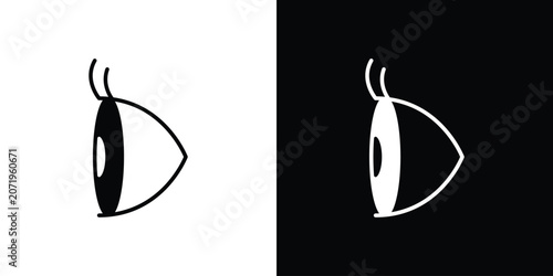 Tableau sur toile Eye side icon design simple and modern concept templates