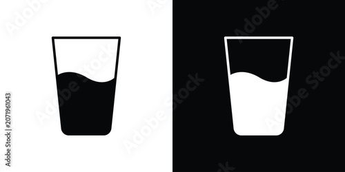 Foto Half Glass icon design simple and modern concept templates