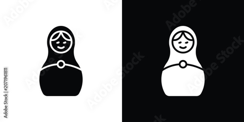 Tableau sur toile Nesting dolls icon design simple and modern concept templates