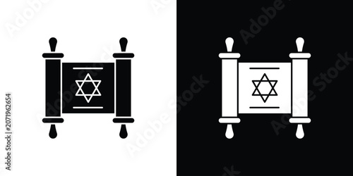 Schilderij op canvas Scroll Torah icon design simple and modern concept templates