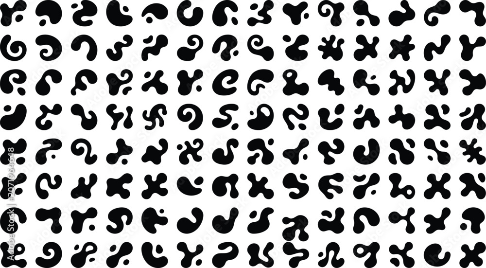 Fototapeta premium Black symbols, icons, and shapes, vector graphics set, abstract elements, design resources