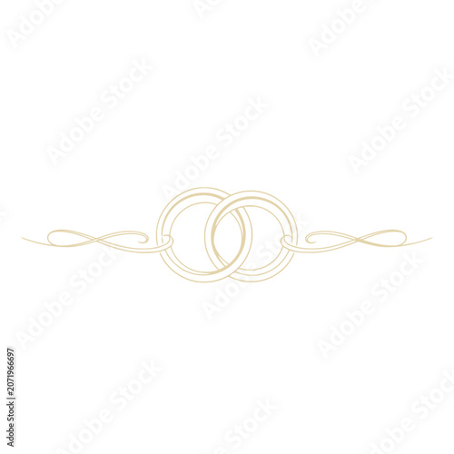 Elegant Decorative Design of Interlocking Rings – Gold Wedding Symbol