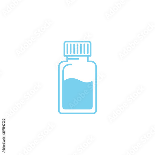 Minimalist Line Drawing of Medicine Bottle – Blue Healthcare Icon
