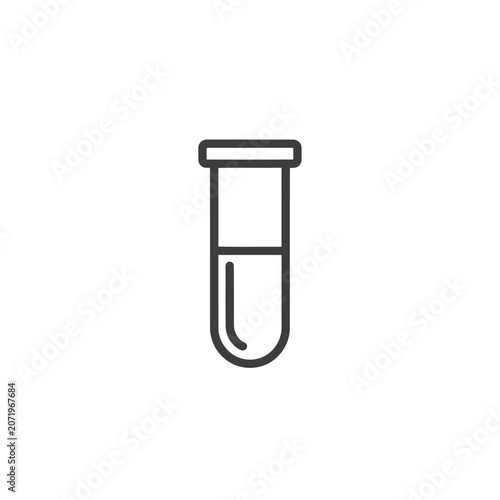 Minimalist Line Drawing of Test Tube – Black and White Laboratory Icon