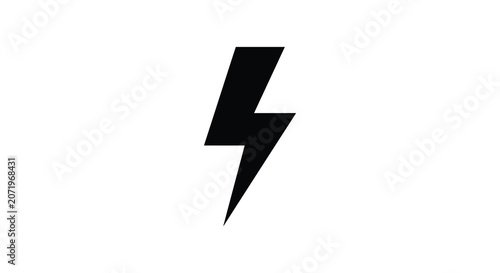 Bild auf Leinwand Lightning bolt silhouette on a white background simple graphic design