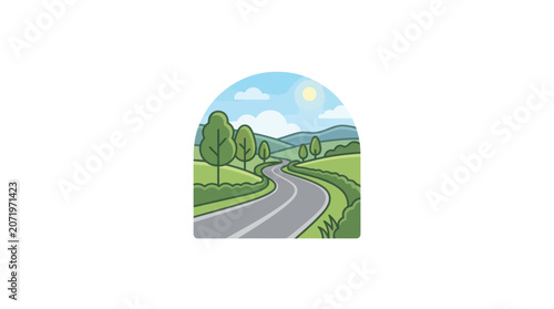 Photos Asphalt Road with White Lines.