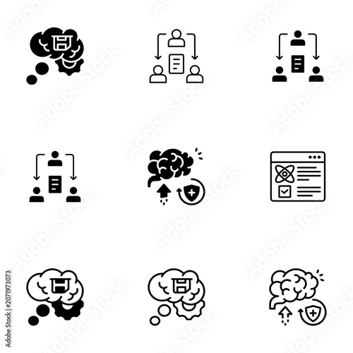 Memory and Knowledge Management Icons for Contextual Intelligence and Data Retrieval