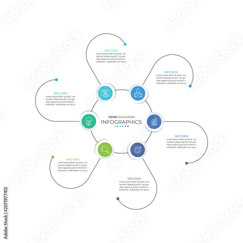  Venn Diagram Infographic with 6 options