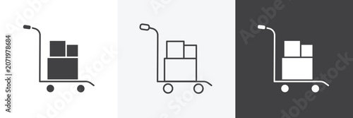 Bild auf Leinwand Dolly flatbed icons in Thin line black color