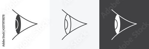 Tableau sur toile Eye side icons in Thin line black color