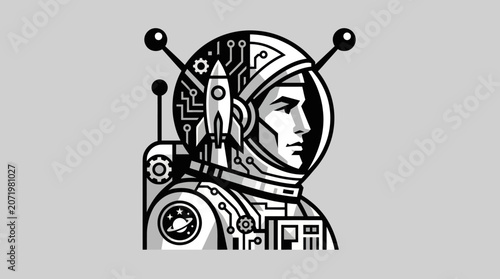 Photos Futuristic astronaut cybernetic enhancement