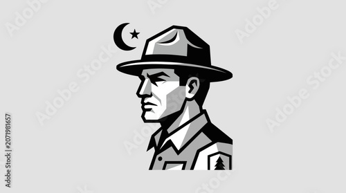 Bild auf Leinwand Park ranger emblem design