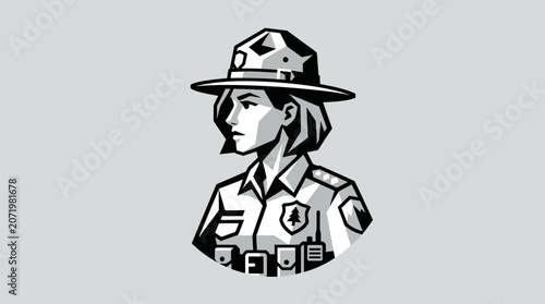 Εκτύπωση καμβά Park ranger emblem icon service uniform