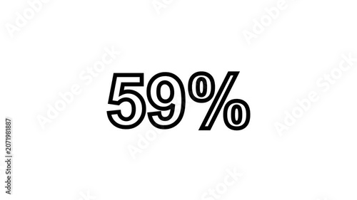 Animation of progress bar waiting for download or upload from 0 to 100% with transparent background.