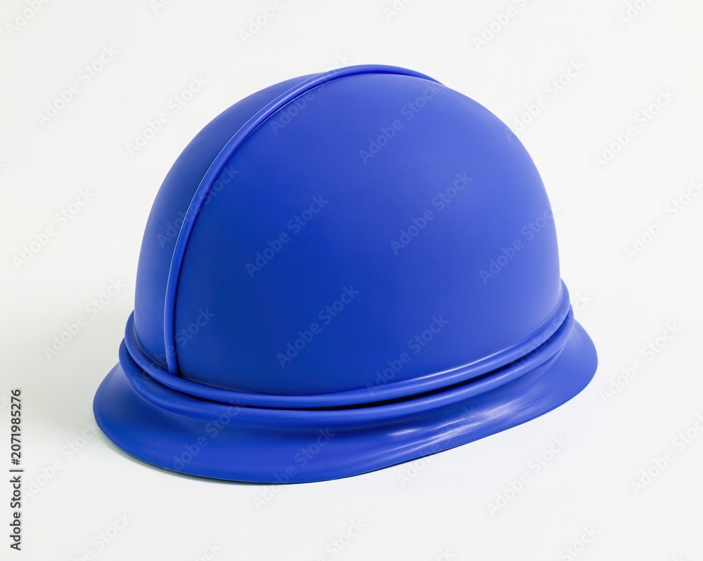 Fototapeta premium Blue Hard Hat with Reflective Straps