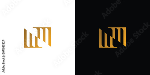 Elegant and luxury letter WM initials logo design