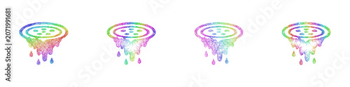 Quadro su tela Rainbow sketch clogged drain icon design set