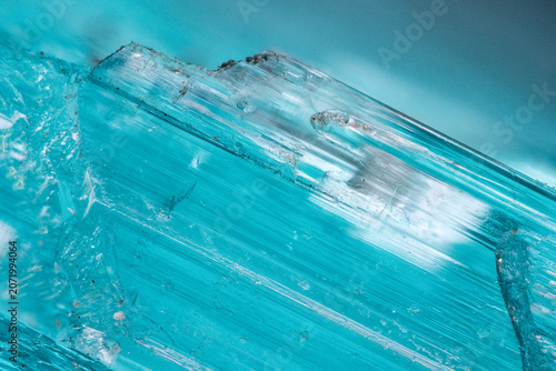 Obraz na plátně Blue tourmaline crystal structure under the microscope
