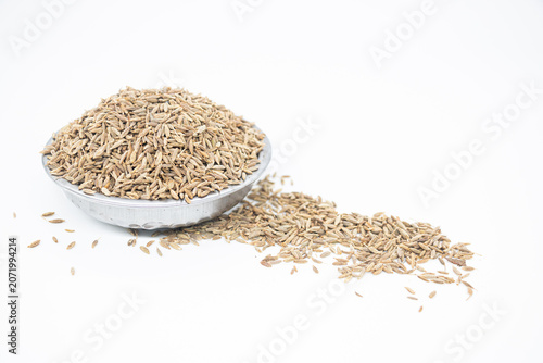 Cumin Seeds Isolated on White Background.