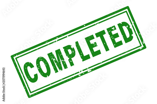 Stamp design for course complete, square green stamp PNG