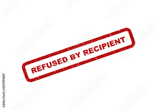 Fotografie Red ink rubber stamp text reading refused by recipient on paper