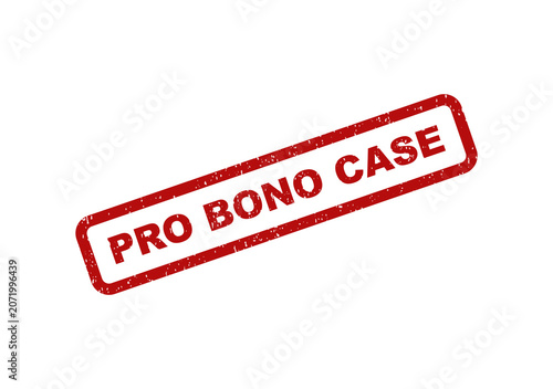Фотография Red rubber stamp impression with the text pro bono case on paper