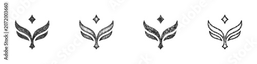 Fotografie Sketch black and white luxury goods company logo design set