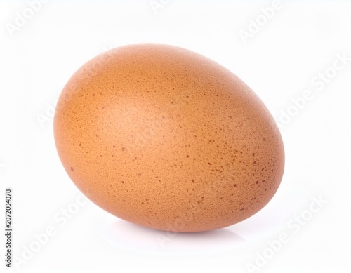 Single Brown Chicken Egg Isolated on White Background