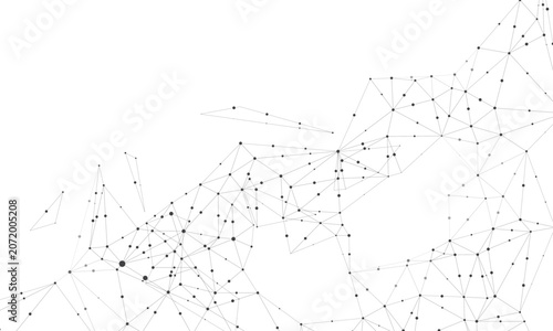 Futuristic plexus abstract network with nodes and thin connecting lines, elegant technology background for AI, science, and digital systems. 