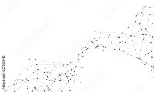 Futuristic plexus abstract network with nodes and thin connecting lines, elegant technology background for AI, science, and digital systems. 