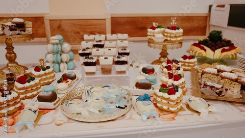 Elegant Sweet Dessert Display at a Celebration Hall