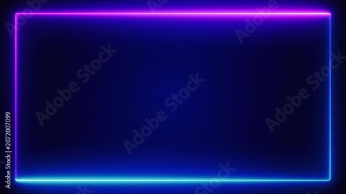 Abstract Neon Glowing Frame Moving Light Border Animation.