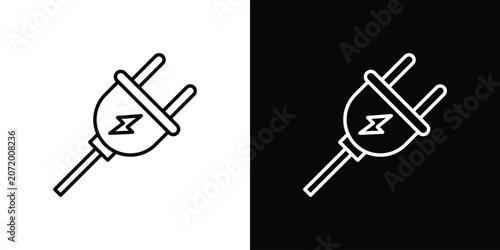 Картината върху платно Plug icon symbols with editable linear style