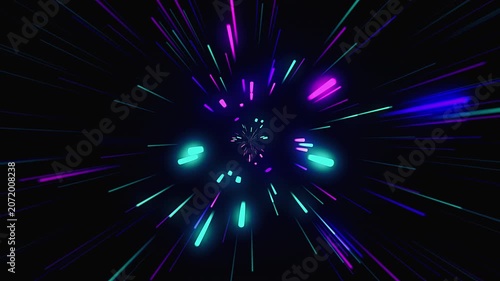Dynamic Abstract Background with Glowing Neon Light Streaks.