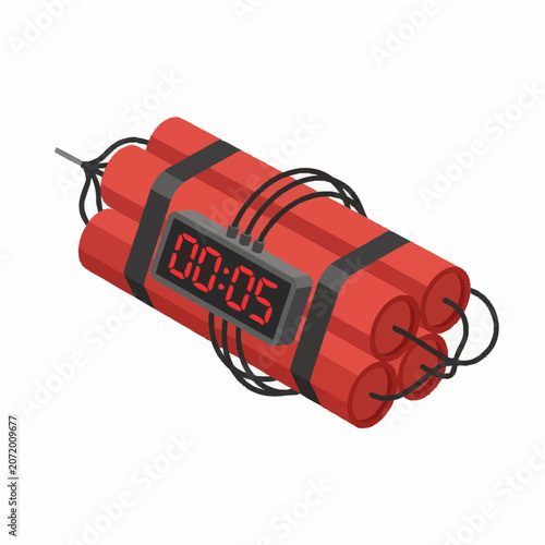 Tableau sur toile Bundle of explosive dynamite sticks.