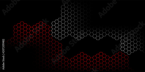 Abstract Vector Hexagon Shape Geometric Retrowave Technology Sci-Fi Texture Isolated on Light  halftone, minimalist, structure,