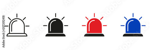 Schilderij op canvas Emergency siren icon set