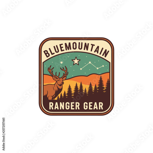 Bluemountain ranger gear logo with deer head.