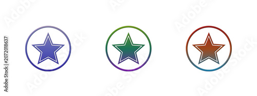 Three colorful star icons in circles