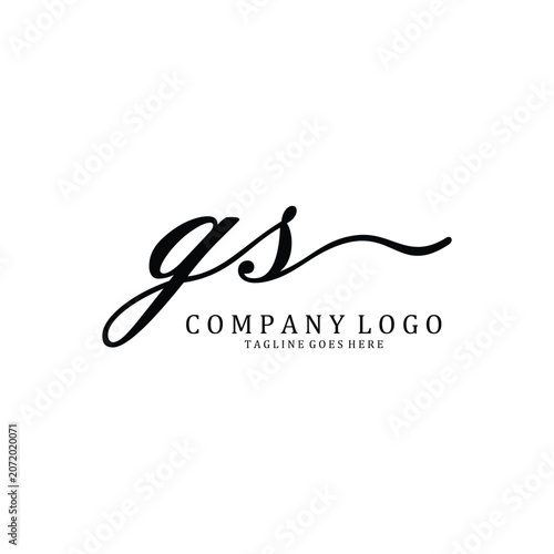 Hand Write G and S logo design